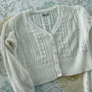 Hollister Cream Cable Knit Cardigan